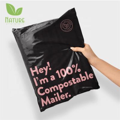 China Biodegradable Plastic Bag Biodegradable Poly Courier Custom Clothing Packaging Messenger Large Shipping Bags for sale