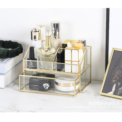 China Sustainable Nordic Style Modern Clear Make Up Storage Box Makeup Organizer With Drawers for sale