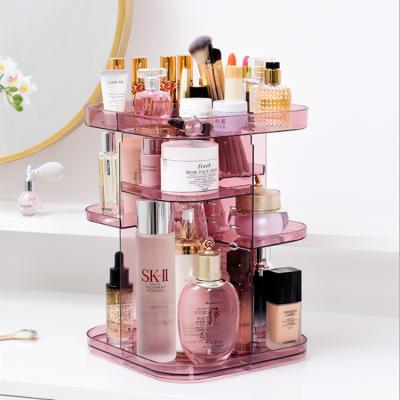 China High Quality 360 Sustainable Large Rotating Clear Acrylic Makeup Organizer for sale