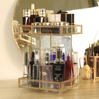 China Viable Rotating Makeup Organizers 360 Degree Skin Care Lipstick Perfume Holder Cosmetic Organizer for sale