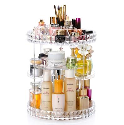 China Viable Decor Popular Vintage Luxury Dresser Cosmetic Storage 360 ​​Degree Rotating Acrylic Makeup Organizers for sale