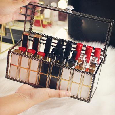 China Large Capacity Lipstick Storage Box Makeup Lip Gloss Viable Organizer Lipstick Display for sale