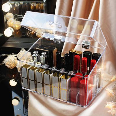 China Sustainable Clear Fashion Makeup Scent Storage Clear Vintage Acrylic Lipstick Organizer for sale