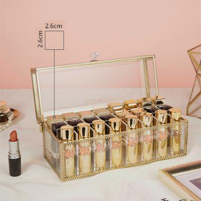 China Viable Modern Home Organizer 18 Slots Storage Makeup Lip Gloss Storage Case Lipstick Gloss for sale