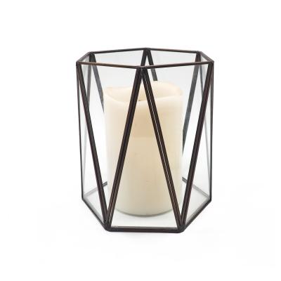 China Home Decoration Wholesale High Quality Metal Decorative Hanging Candle Lantern Glass Candle Holders for sale