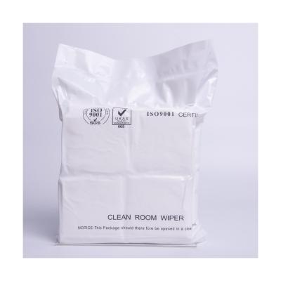 China Small Cleanroom Square 100% Disposable 4inch Double Knit Cleanroom Wiper Available Stacking Or Bulk Packed for sale