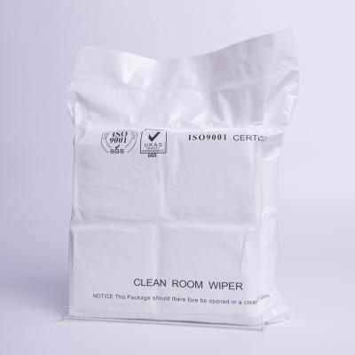 China 160 Gsm 9inch Polyester Fiber Size Disposable Cleanroom ESD Wipes With Conductive Yarn for sale