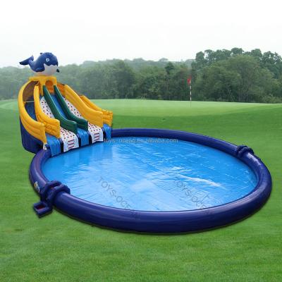 China 2022 New Summer PVC Inflatable Water Games Inflatable Slide With Large Pool Commercial Inflatable Water Slides for sale