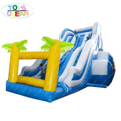 China Outdoor Large PVC Coconut Inflatable Water Slide With Pool for sale