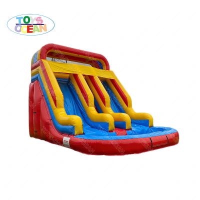 China Hot Selling PVC Style Outdoor Kids Slides With Inflatable Pool Water Slides Backyard for sale