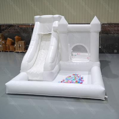 China All Ages Inflatable White Bounce House With White Inflatable Ball Pool Slide And Ball Mine Bounce House Slide Castle Suitable For Kids for sale