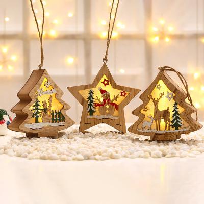 China Christmas Tree Decoration Ornaments Led Light Wood Christmas Tree Decorations Christmas Tree Home Santa Claus Tree Decorations Ornaments for sale