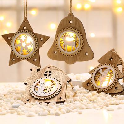 China Christmas Tree Decoration Ornaments Led Light Wood Christmas Tree Decorations Christmas Tree Home Santa Claus Tree Decorations Ornaments for sale