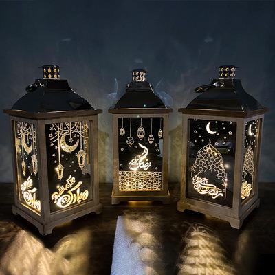 China NEW DESIGN Eid Mubarak Ramadan Lantern 2021 for Muslim Ramadan Lantern Party Decoration Iron Hanging with led for sale