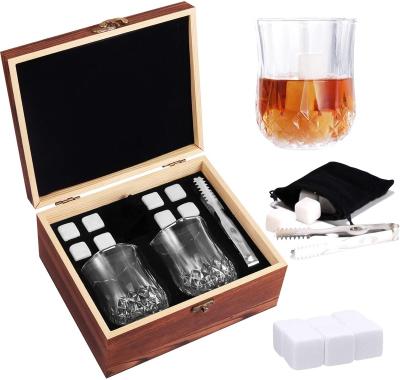 China Europe Thanksgiving Gifts For Dad Whiskey Glass Set Whiskey Stones Gift Kit Ice Cube Chilling Stones for sale