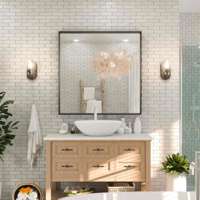 China Modern Dressing Mirrors Large Rectangular Wall Mounted Mirror Aluminum Alloy Frame Mirror for sale