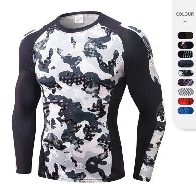 China Fitness Top Men's Breathable Training T-Shirt Quick-Drying Tight Breathable Clothes Elastic Cycling Tight Sportswear for sale