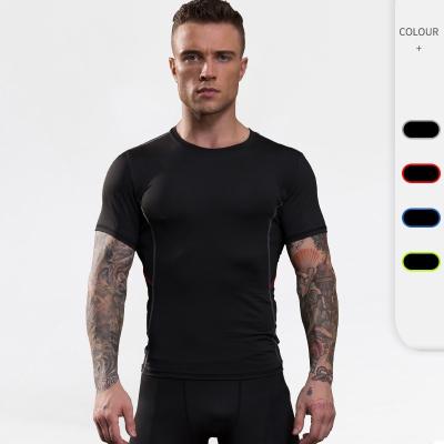 China Healthier Sportswear Waist Fitness Clothes Elastic Quick-drying Breathable Top Men's Training Breathable T-shirt for sale