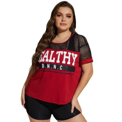 China Plus Size Breathable Sexy Short Sleeve Yoga Tops Ladies Training Jogging T-shirt Badminton Casual Sportswear for sale