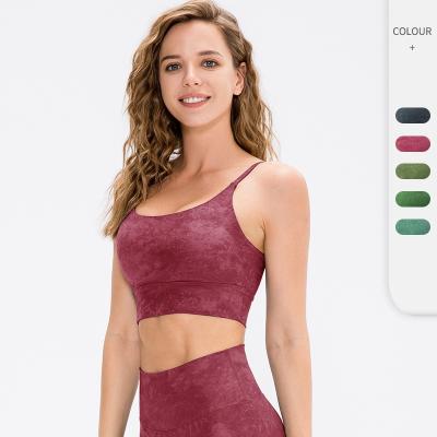 China High Print Breathable Printed Women's Yoga Bra Jumpsuit Sports Underwear Tank Top Elastic Gym Tops Shockproof Bra for sale