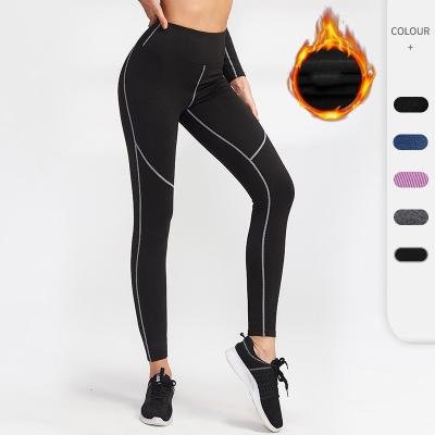 China Autumn And Winter Fleece High Waisted Pants Skinny Women'S Sports Breathable Slim Pants Yoga Running Fitness Trousers for sale