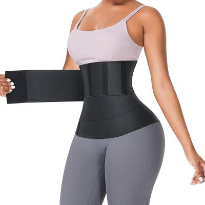 China Custom Logo Invisible Women Fat Tummy Trimmer Bandage Waist Wrap Sports Waist Trainer Breathable Slimming Belt for sale