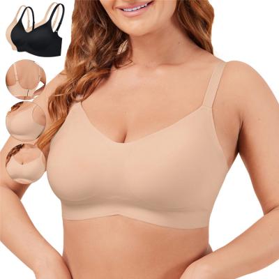 China New Arrival QUICK DRY plus QUICK DRY up wireless women's plus size seamless bra for sale