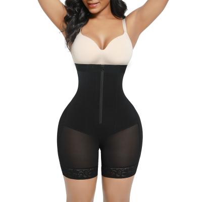 China Antibacterial Newcomers Wholesale Antibacterial Shaper High Quality Double Adjust Hooks And Zipper Women Bulge Trimmer Shapewear Overalls for sale