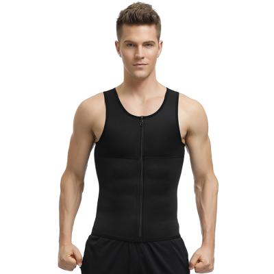 China Breathable Sexy Mature Belly Tuck Men Shapewear Double Layers Black Abdominal Zipper Design for sale