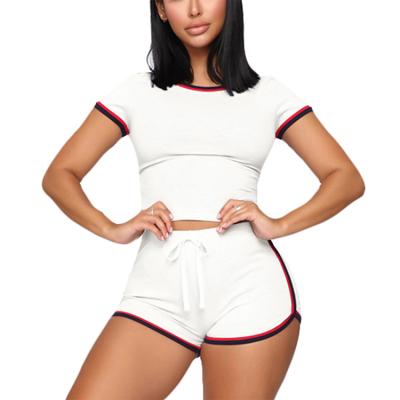 China Wholesale QUICK DRY QUICK DRY Women Shape Plain Color Shorts Sleeve Crop Top Hot Shorts Set Sexy Tight Two Piece Women Clothing for sale