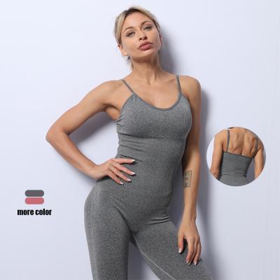 China 2022 Summer Breathable One Piece Fitness Women's Breathable Sling Yoga Set Overall Sexy for sale