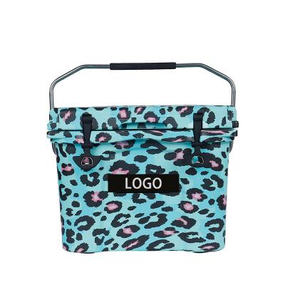 China YETl LLDPE+PU 25L Waterproof Food-Grade Hard Cooler Box Outdoor Rotomolded Leopard Print Fashion Personality Ice Cooler Box for sale