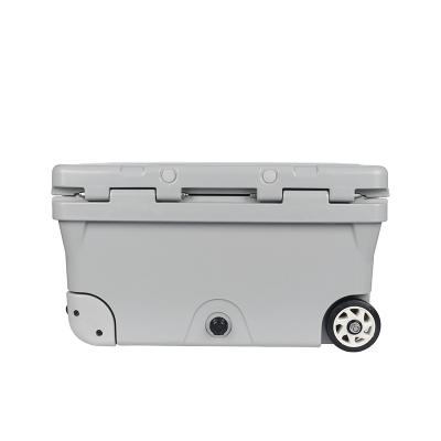 China YETl 75QT waterproof hard cooler box with wheels large capacity multifunctional rotomolded cooler box for sale