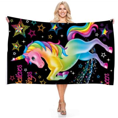 China 2020 Factory OEM Microfiber Kids Safe Beach Towel 3D Digital Printing Luxury Bath Towel for sale