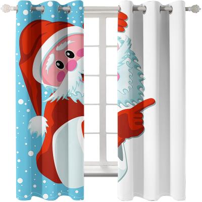 China Blackout Wholesale Santa Claus Quality Blackout Curtains Classic Royal Christmas Curtains Living Room for sale