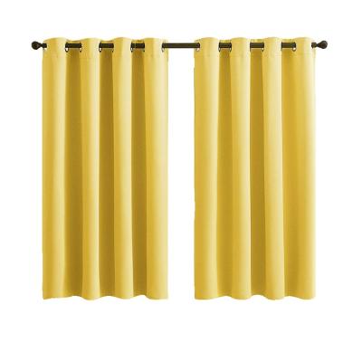 China Cheap 99.9% Yellow Blackout Heat Insulation Blackout Window Curtain Cloth Fabric Hotel Drapes for sale