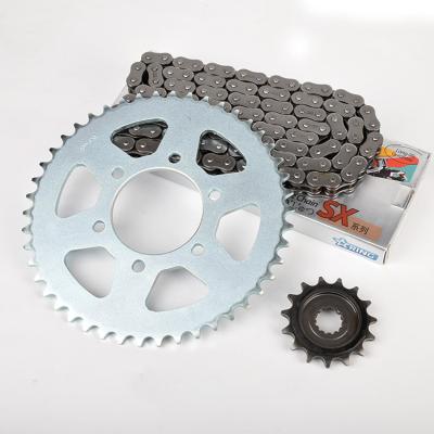 China 45# Steel/A3 Steel Motorcycle Chain And Sprocket Kits For Motorcycle Transmission Motorcycle Parts for sale