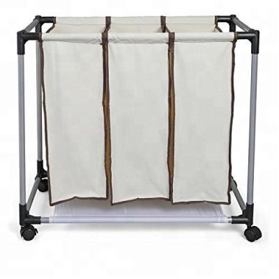 China Folding hot sale and cheap 600D Oxford folding hot sale metal laundry cart with wheels for sale