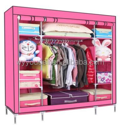 China Hot selling cheap fordable pearlescent drawers wardrobe chest for clothes with double zipper for sale