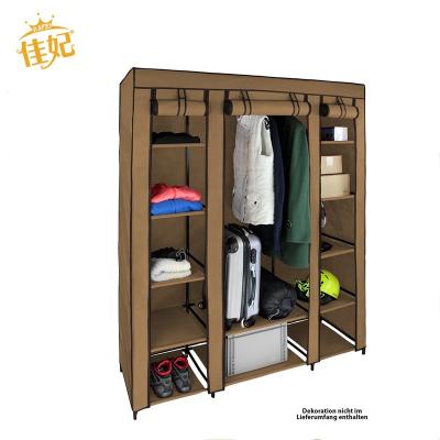 China Collapsible Folding Canvas Wardrobe Cloth Wardrobe Assemble Portable Wardrobe for sale