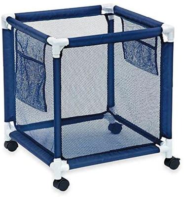 China Pool Floats Summer Rolling Pool Storage Small Storage Bin Blue Mesh Organizer With White PVC Connector for sale