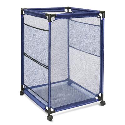 China Pool Storage Bin Containers Rolling Pool Storage Cart Organizer With Nylon Mesh Basket Large Capacity For Pool Accessories for sale