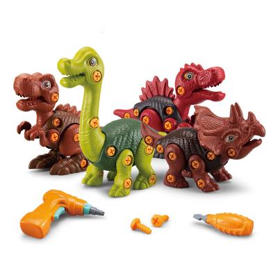 China Building Toy STEM Toys DIY Dinosaur Electric Drill Dino Take Apart Toys Building Kits Dinosaur Toys For Children for sale