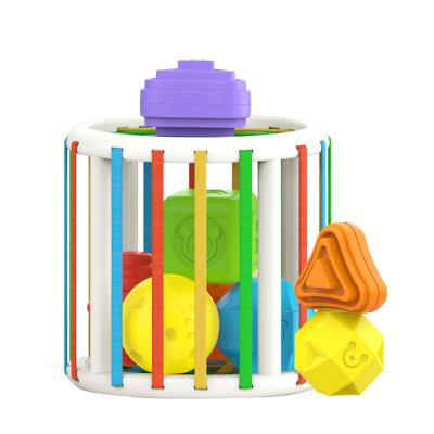 China YINGNISI Shape Sorter Cube Baby Toy Learning Color Shape Sorting 14.5x14.5x19.5cm for sale