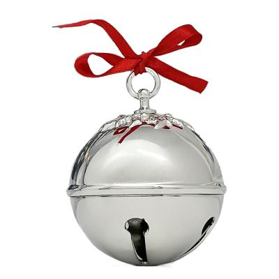 China Custom Silver Xmas Sleigh Bell Ball Christmas Ornament Christmas Day Decoratiom Christmas Decoration Supplies Manufacturer For Christmas Tree for sale