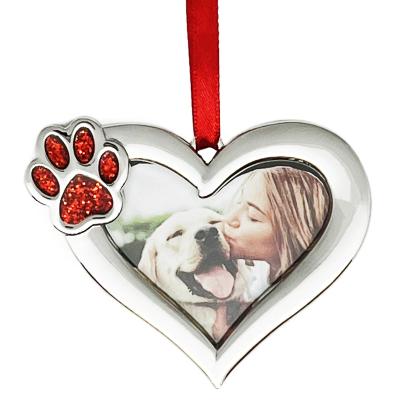 China Christmas Day Decoratiom Cat or Dog View Christmas Ornament for Christmas Tree, Festive and Party Supplies Pamper Heart Memorial Paw Photo Frame Ornaments for sale