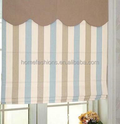 China ROMAN Best Price Brown And Blue Vertical Stripes Roman Shades for sale