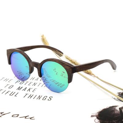 China TAC Fashion Sunglasses Custom Log Classic Half Frame Polarized Bamboo Sunglasses UV400 for sale