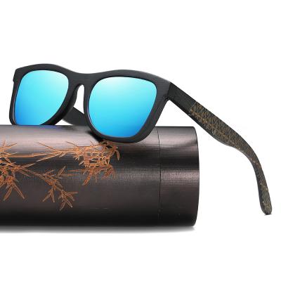 China Fashion Sunglasses New Style Square Wooden Frame UV400 Anti-ultraviolet Polarized Bamboo Sunglasses for sale