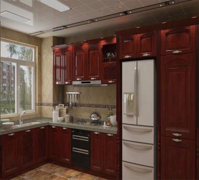 China Durable American Style Freestanding Kitchen Solid Wood Cupboards for sale